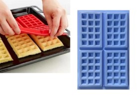 Molde silicona 4 waffles rectangulares